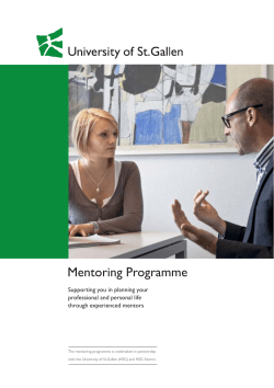 Mentoring Programme - Universit&auml;t St.Gallen