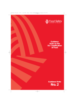 Guidance Note on the EU Classification of Food
