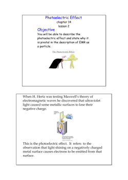 Photoelectric Effect Objective