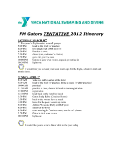 FM Gators TENTATIVE 2012 Itinerary