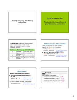 1 Intro to Inequalities