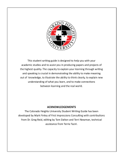 acknowledgements - Colorado Heights University