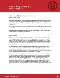 Nuclear Weapons and the Threat They Pose