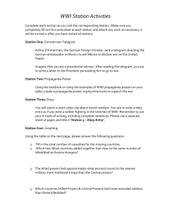 WWI Station Activities