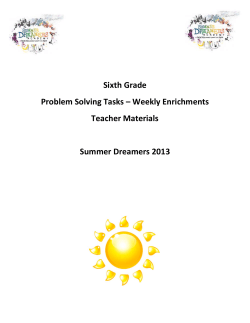 Sixth Grade Problem Solving Tasks &ndash; Weekly Enrichments Teacher