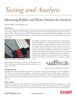 Measuring Rubber and Plastic Friction for Analysis