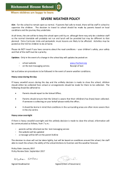 Severe Weather Policy - Richmond House School