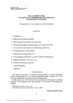 THE CLASSIFICATION OF CRITICALLY PREPERIODIC