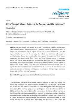 Elvis` Gospel Music: Between the Secular and the Spiritual?