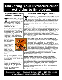 Marketing Your Extracurricular Activities to