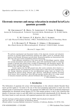 Electronic structure and energy relaxation in strained InAs/GaAs