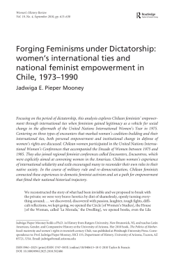 Forging Feminisms under Dictatorship: women`s