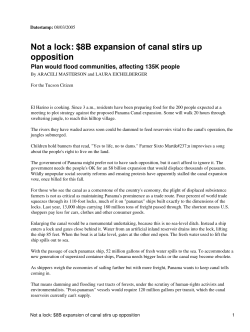 Not a lock: $8B expansion of canal stirs up opposition Plan would