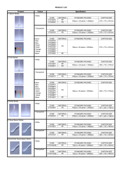 PRODUCT LIST Product Specification 1. Spoon Series