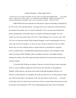 Frederick Douglass: `Transcending Slavery`