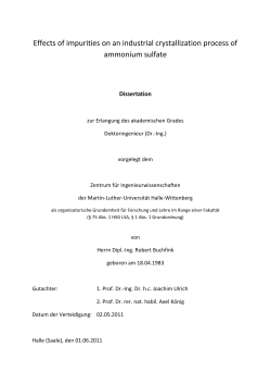 Effects of impurities on an industrial crystallization process of