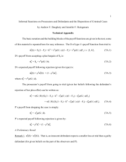 1 Informal Sanctions on Prosecutors and Defendants and the