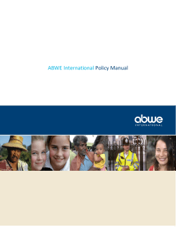 ABWE International Policy Manual