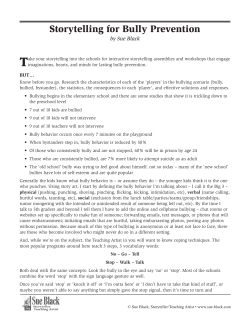Storytelling for Bully Prevention