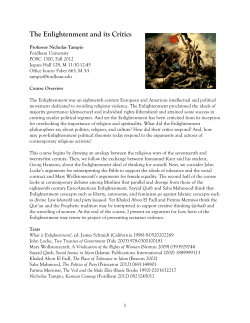 The Enlightenment and its Critics