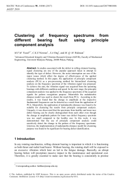 Clustering of frequency spectrums from different bearing fault using