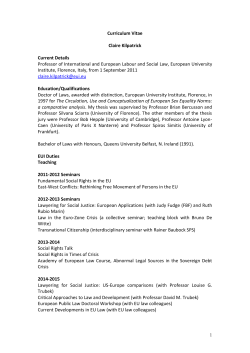 Curriculum Vitae - European University Institute