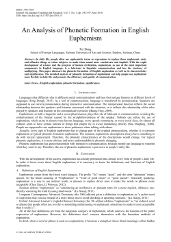 An Analysis of Phonetic Formation in English Euphemism
