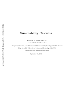 Summability Calculus