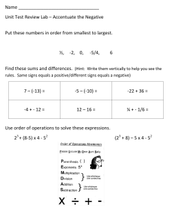 Unit Test Review Lab &ndash; Accentuate the Negative Put these numbers