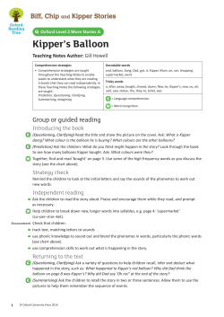 Kipper`s Balloon - Oxford University Press