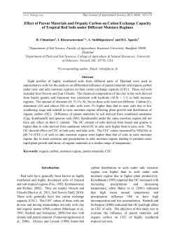 Effect of Parent Materials and Organic Carbon on