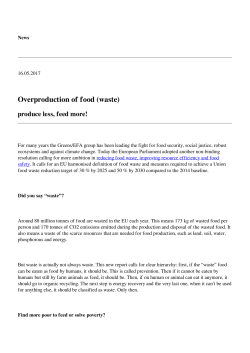 Overproduction of food (waste)
