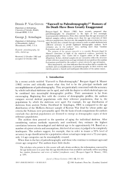 Dennis P. Van Gerven George J. Armelagos "Farewell to