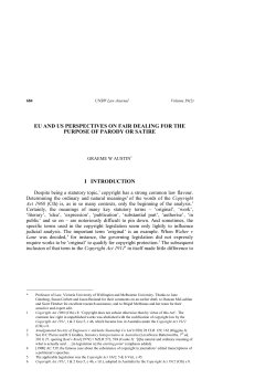 EU and US Perspectives on Fair Dealing for the Purpose of Parody