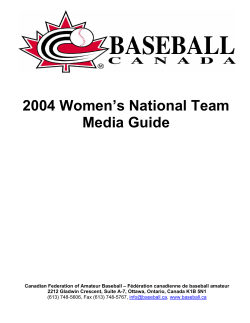 Media Guide - Baseball Canada