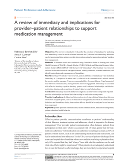 A review of immediacy and implications for