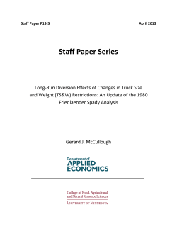 2013 Long Run Diversion Effects of Changes in TSW Restrictions