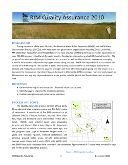 RIM Quality Assurance - Minnesota Board of Water and Soil