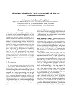 A Distributed Algorithm for Path Restoration in Circuit Switched