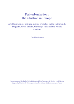 Peri-urbanisation : the situation in Europe