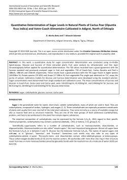 Quantitative Determination of Sugar Levels in