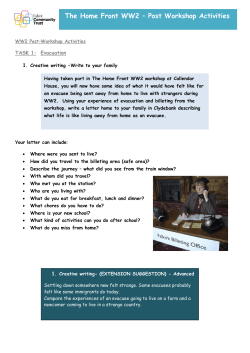The Home Front WW2 &ndash; Post Workshop Activities