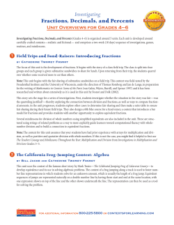 4–6 Unit Overviews - Contexts for Learning Mathematics