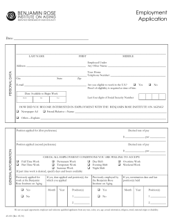 Employment Application - Benjamin Rose Institute on Aging