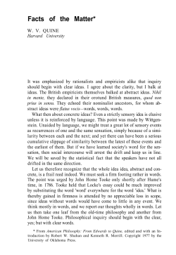 Facts of the Matter*