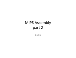 MIPS%Assembly% part%2%