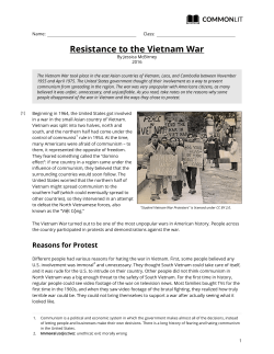 CommonLit | Resistance to the Vietnam War