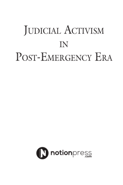 Judicial activism in Post-EmErgEncy Era