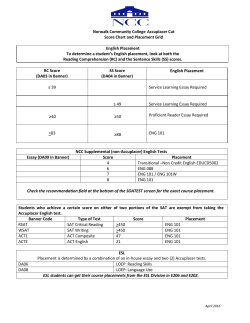 English Cut Score and Placement Grid