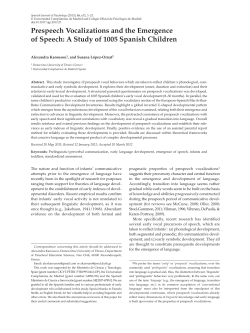 Prespeech Vocalizations and the Emergence of Speech: A